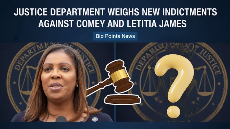 Justice Department Weighs New Indictments Against Comey and Letitia James  - Bio Points News