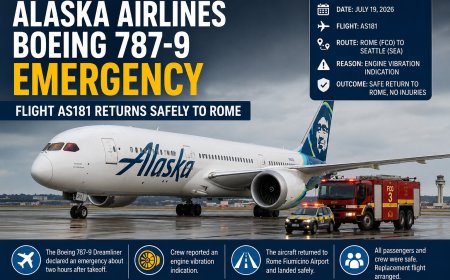 Alaska Airlines Boeing 787-9 Declares Emergency During Rome to Seattle Flight, Lands Safely