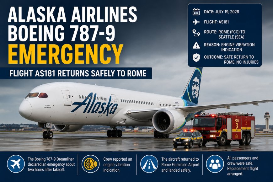 Alaska Airlines Boeing 787-9 Declares Emergency During Rome to Seattle Flight, Lands Safely