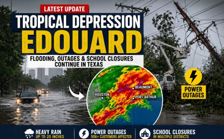Tropical Depression Edouard Flood Threat Lingers in Texas
