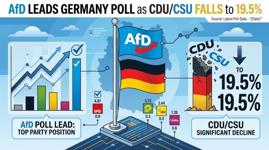 AfD Leads Germany Poll as CDU/CSU Falls to 19.5%